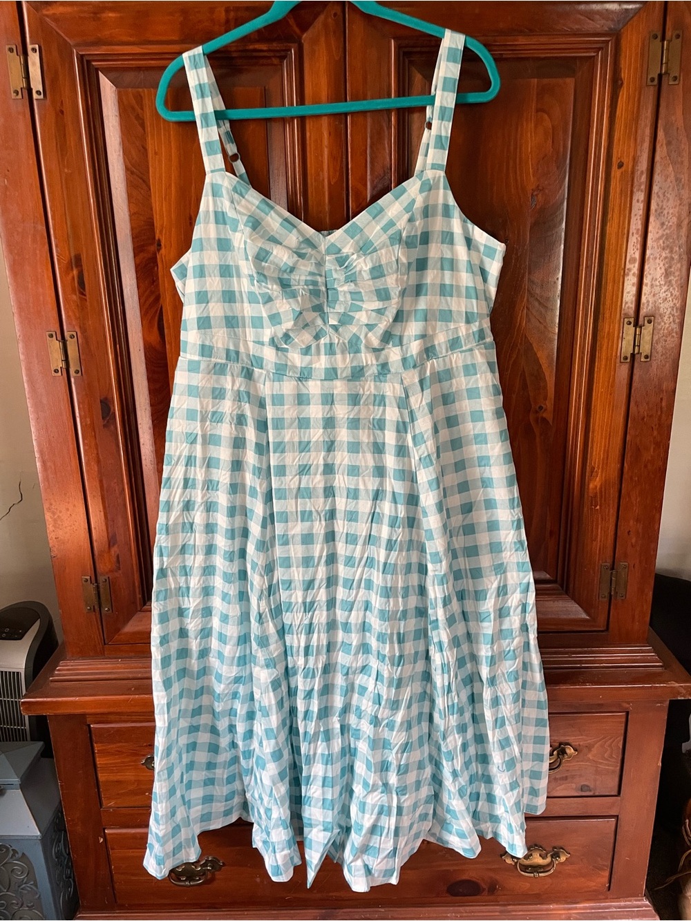 Blue Gingham Sundress - Sleeveless Cotton Dress